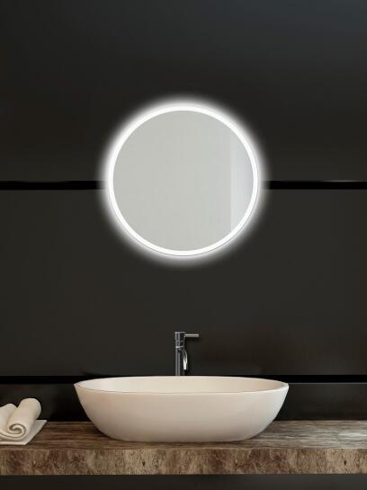 Zrcadlo kruh kulaté ⌀ 50 cm LED podsvícení okraj MOONLIGHT RONDE